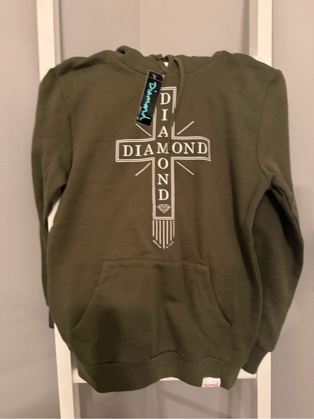 Diamond Supply Co. Olive Green Pullover Hoodie- NWT